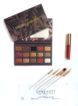 Cargar imagen en el visor de la galería, BEAUTY BOX : PALETA GOLDEN JUNGLE + SET PRO BLENDER + LABIAL MAMACITA + ESPEJO DE REGALO