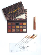 Cargar imagen en el visor de la galería, BEAUTY BOX : PALETA GOLDEN JUNGLE + SET PRO BLENDER + GLOSS PRINCESS + ESPEJO DE REGALO