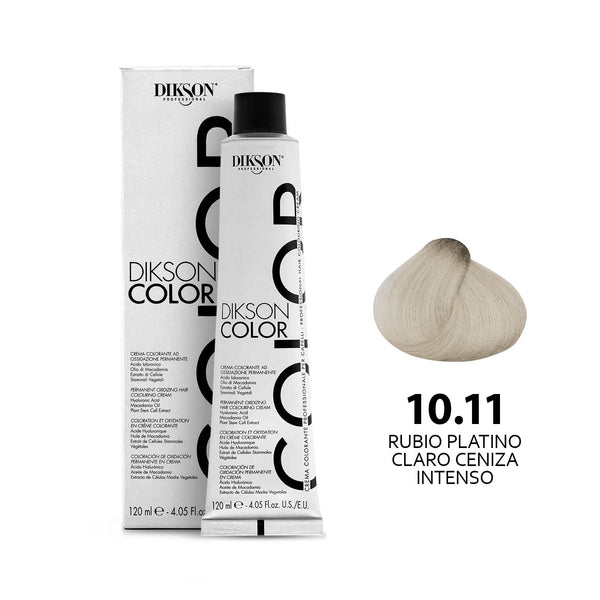 TINTE PARA CABELLO COLOR RUBIO PLATINO CLARO CENIZA INTENSO 10.11 DIKSON PROFESSIONAL