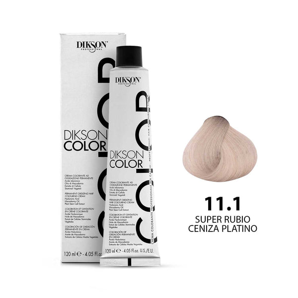 TINTE PARA CABELLO COLOR SUPER RUBIO CENIZA PLATINO 11.1 DIKSON PROFESSIONAL