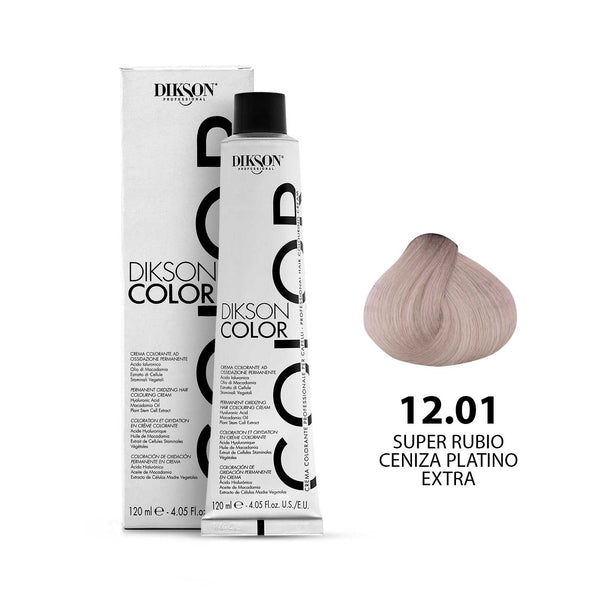 TINTE PARA CABELLO COLOR SUPER RUBIO CENIZA PLATINO EXTRA 12.01 DIKSON PROFESSIONAL