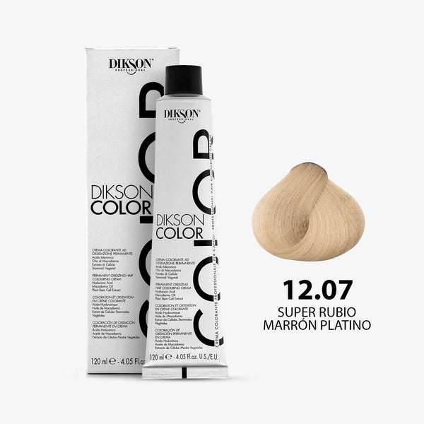 TINTE PARA CABELLO COLOR SUPER RUBIO MARRÓN PLATINO 12.07 DIKSON PROFESSIONAL
