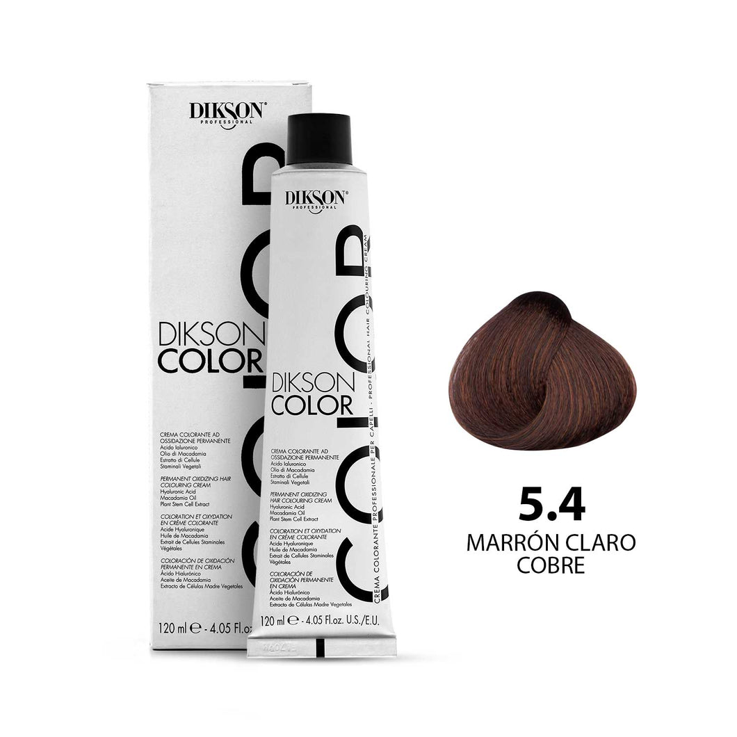 TINTE PARA CABELLO COLOR MARRÓN CLARO COBRE 5.4 DIKSON PROFESSIONAL
