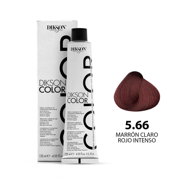 TINTE PARA CABELLO COLOR MARRÓN CLARO ROJO INTENSO 5.66 DIKSON PROFESSIONAL