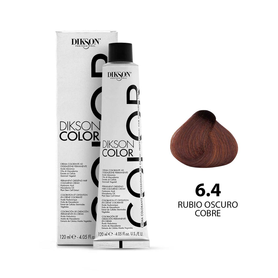 TINTE PARA CABELLO COLOR RUBIO OSCURO COBRE 6.4 DIKSON PROFESSIONAL