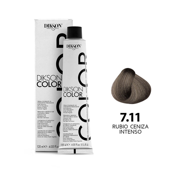 TINTE PARA CABELLO COLOR RUBIO CENIZA INTENSO 7.11 DIKSON PROFESSIONAL