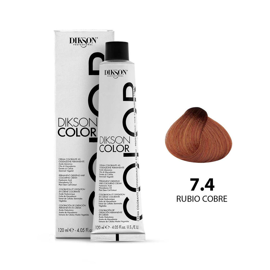 TINTE PARA CABELLO COLOR RUBIO COBRE 7.4 DIKSON PROFESSIONAL