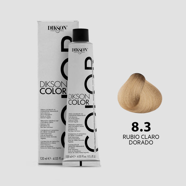 TINTE PARA CABELLO COLOR RUBIO CLARO DORADO 8.3 DIKSON PROFESSIONAL