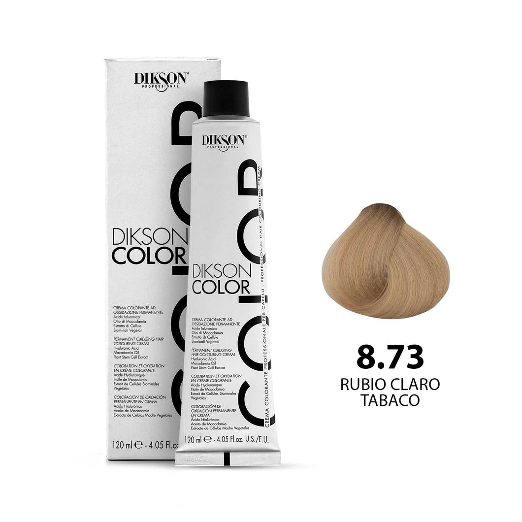 TINTE PARA CABELLO COLOR RUBIO CLARO TABACO 8.73 DIKSON PROFESSIONAL