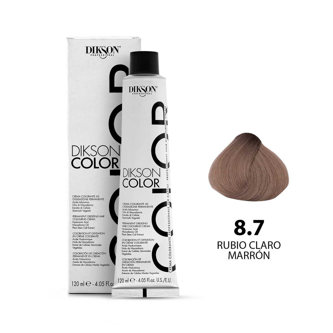 TINTE PARA CABELLO COLOR RUBIO CLARO MARRÓN 8.7 DIKSON PROFESSIONAL