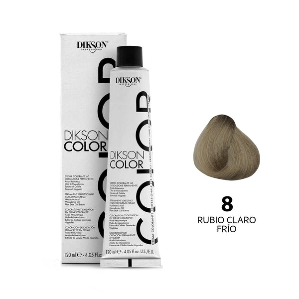TINTE PARA CABELLO COLOR RUBIO CLARO FRIO 8 DIKSON PROFESSIONAL