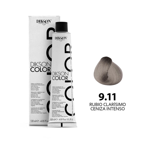 TINTE PARA CABELLO COLOR RUBIO CLARÍSIMO CENIZA INTENSO 9.11 DIKSON PROFESSIONAL