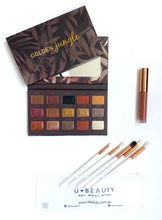 Cargar imagen en el visor de la galería, BEAUTY BOX : PALETA GOLDEN JUNGLE + SET PRO BLENDER + GLOSS MUSE + ESPEJO DE REGALO
