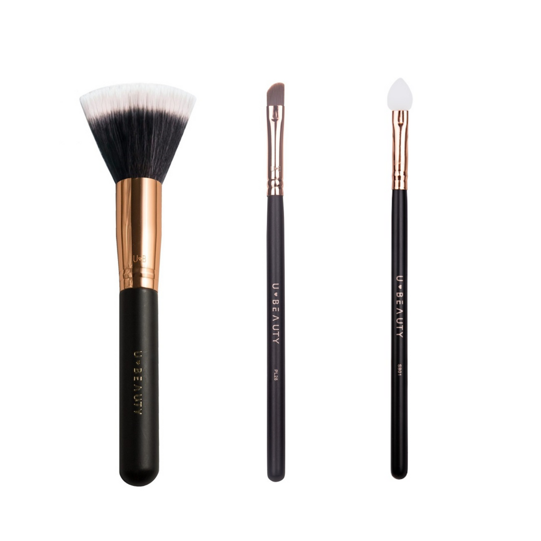 Set Black 3 Brochas Ubeauty